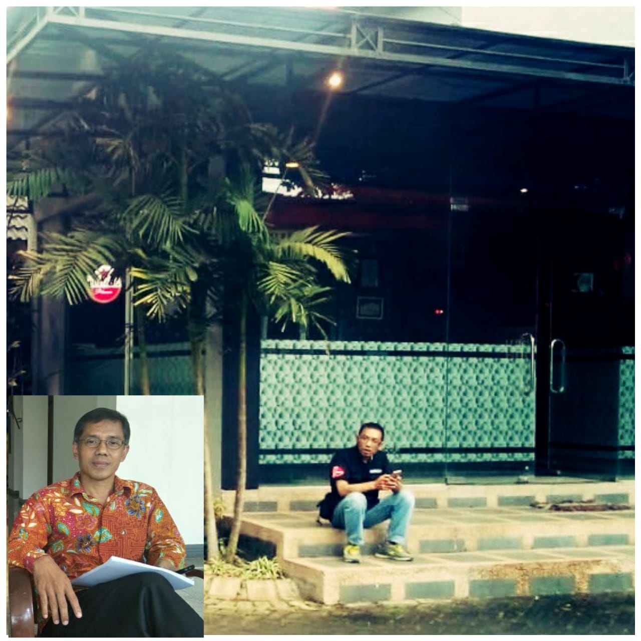 Lokasi karaoke Sambel.Apel. Kiri bawah: anggota komisi A DPRD Kota Batu Drs Saihul Anam.( Foto.: Sahrul)