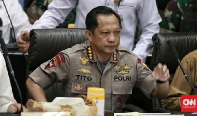 Kapolri Jenderal Tito Karnavian menegaskan polisi tak akan memberi izin mobilisasi massa usai pencoblosan. (Foto : ist)