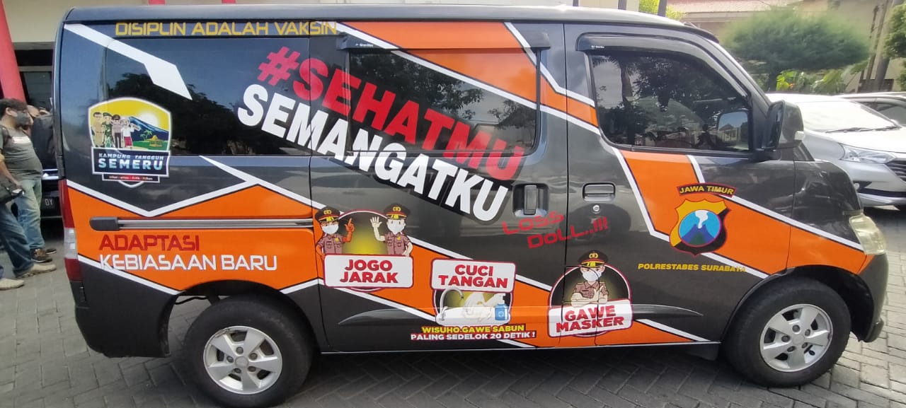 Foto : Mobil baru diluncurkan Polrestabes Surabaya bertagline 'Sehatku Semangatku'.(Riz)