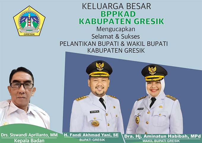 Ucapan Selamat Keluarga Besar BPPKAD Kabupaten Gresik