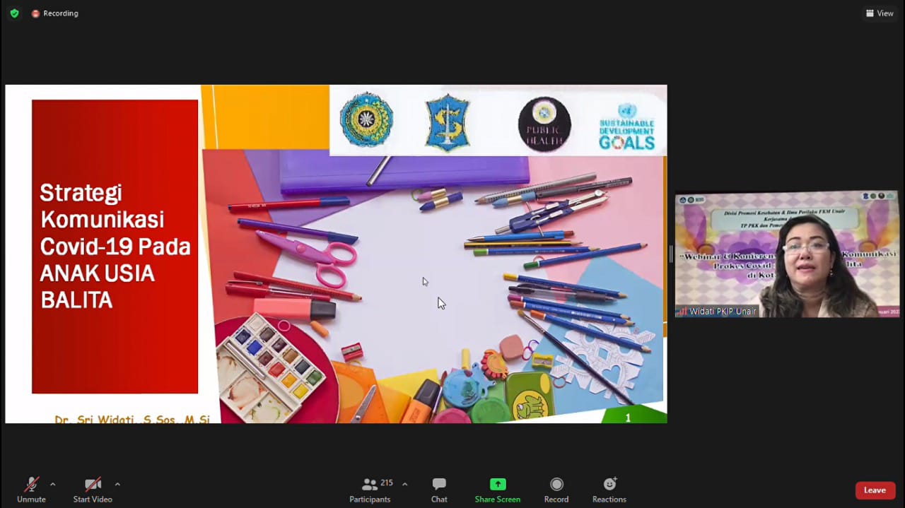 FKM Unair Gelar Webinar Strategi Komunikasi Covid-19 pada Anak Usia Balita