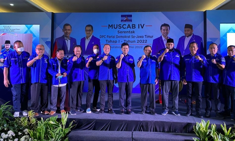 Ajang Konsolidasi Jelang Pemilu 2024, Demokrat Jatim Gelar Muscab 1 Demokrat Jatim Saat gelar Muscab Serentak