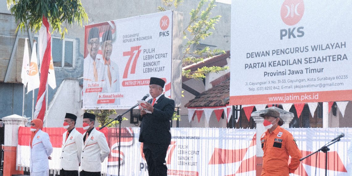 PKS Jatim saat gelar upacara HUT RI ke 77.