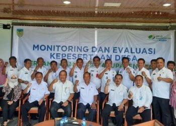 BPJS Ketenagakerjaan Kediri melakukan monitoring dan evaluasi (monev) kepesertaan desa di Kab. Kediri, Rabu (9/11/2022). (ist)