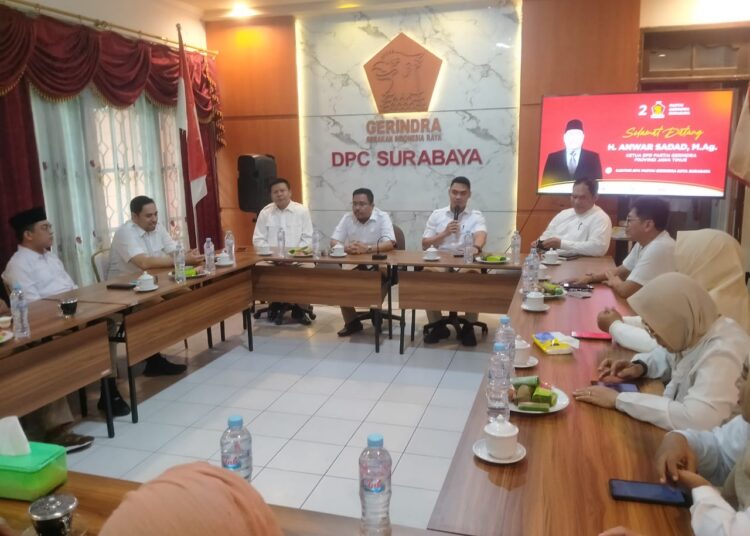 DPC Partai Gerindra Surabaya saat rapat konsolidasi