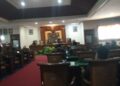 Suasana Rapat paripurna DPRD kabupaten Tulungagung di ruang Graha Wicaksana lantai ll, Sabtu sore (25/03/2023).