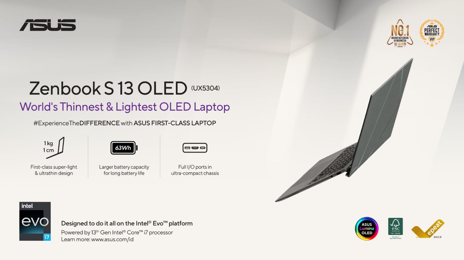 Zenbook S 13 OLED, Laptop OLED Paling Tipis & Port Paling Lengkap 1