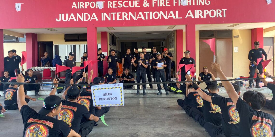 Manajemen Bandara Juanda saat menggelar kegiatan ARFF Challenge, Kamis (31/8/2023) pagi. (ist)