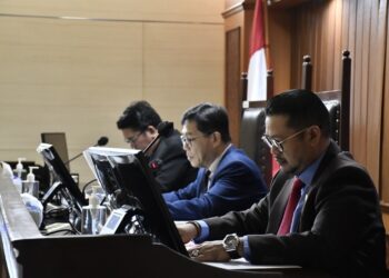 Sidang Majelis Komisi Pembacaan Putusan atas Perkara No.09/KPPU-M/2023 terkait dugaan notifikasi pengambilalihan saham GCA2016 oleh APF, di Kantor Pusat KPPU Jakarta, Senin (25/9/2023).