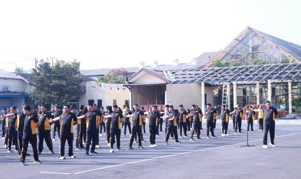 Jaga kesehatan, Polres Kediri Gelar Olahraga Bersama
