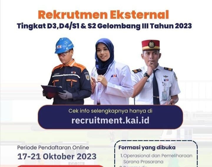 KAI Buka Rekrutmen Eksternal Gelombang III, 17 - 21 Oktober 2023