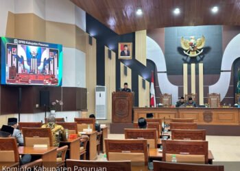 Situasi Rapat Paripurna Dewan Kabupaten Pasuruan Senin (13/11/2023) kemarin.