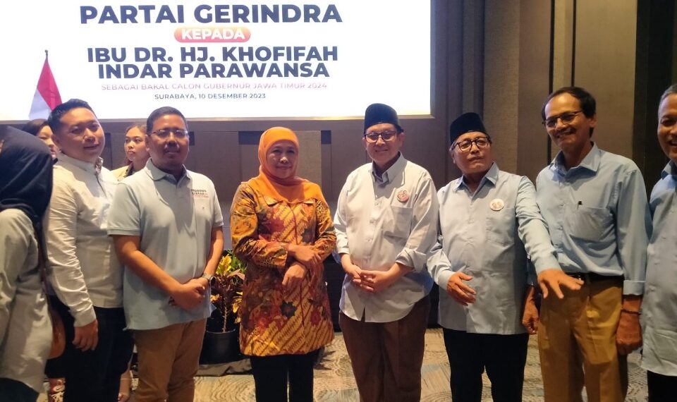 Gerindra Jatim saat deklarasi using Khofifah Gubernur Jatim