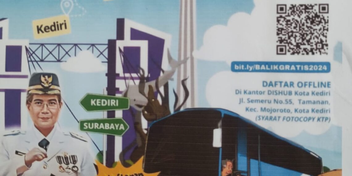 Pemkot Kediri Gelar Balik Gratis 2024,Pendaftaran sudah dibuka,Kuota 150 Orang