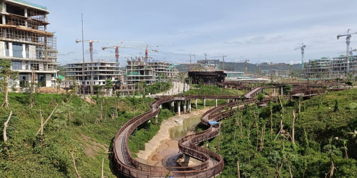 Kawasan Inti Pusat Pemerintahan (KIPP) di IKN yang juga dibangun menggunakan pasokan green cement dari SIG. (foto: ist)