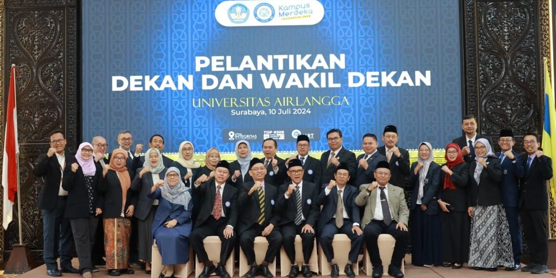 Rektor Unair: pimpinan fakultas yang dilantik tidak melupakan tugas utamanya sebagai akademisi. (foto: ist)