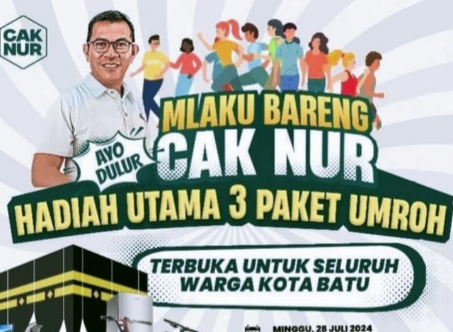 Woow ! Event Akbar “Mlaku Bareng Cak Nur” Siapkan Hadiah Utama 3 Paket Umroh 