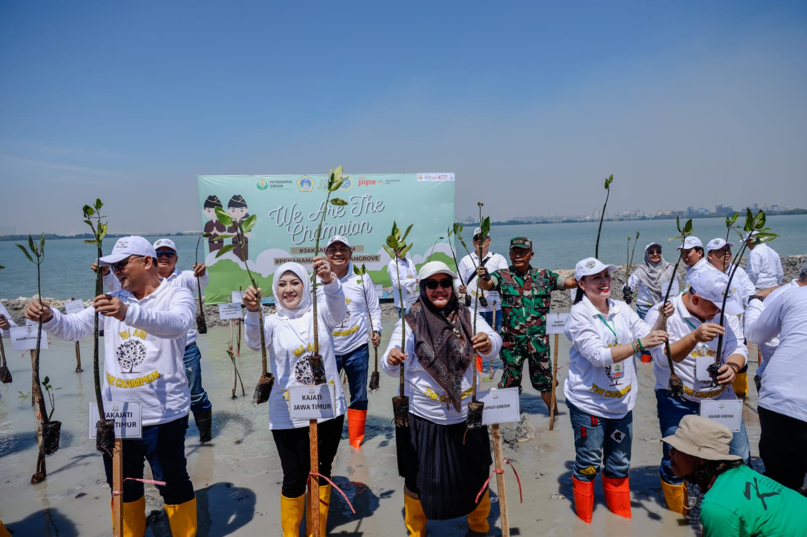 Peringati HBA Ke-64, Kejati Jatim Bersama Pemkab Gresik dan Perusahaan Tanam 200.500 Mangrove 1