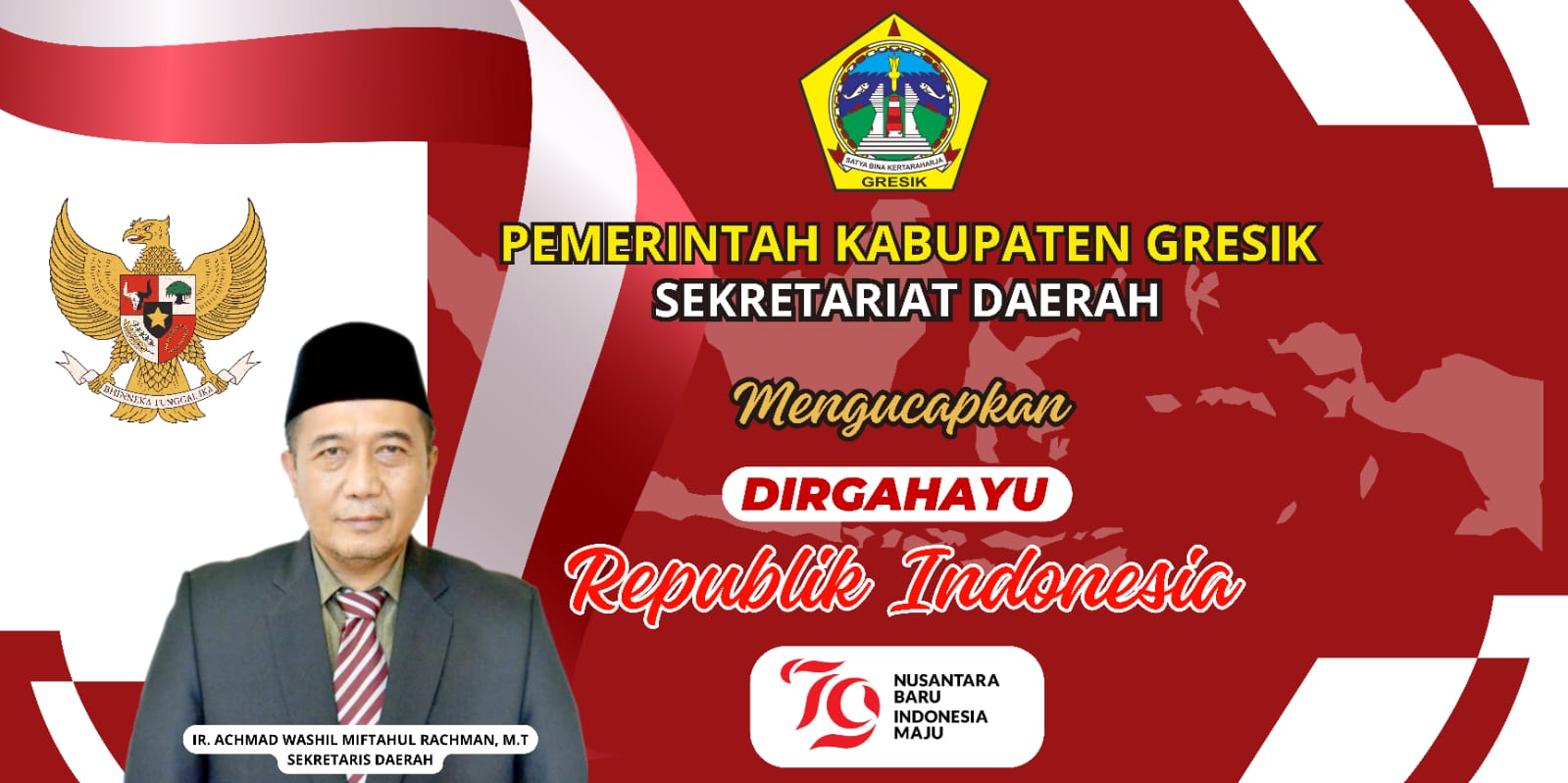 Sekretariat Daerah Kabupaten Gresik Mengucapkan, Dirgahayu Republik Indonesia ke-79 4