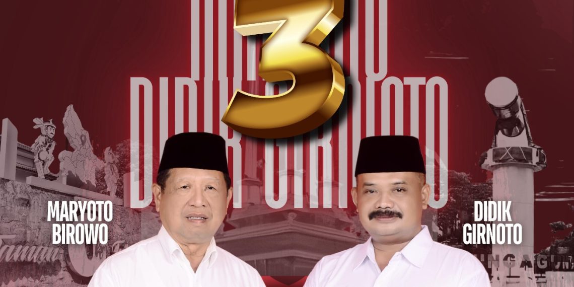 Pasangan Calon Bupati dan wakil Bupati Tulungagung Maryoto Birowo dan Didik girnoto Yekti (Mardinoto) (Foto: ist)