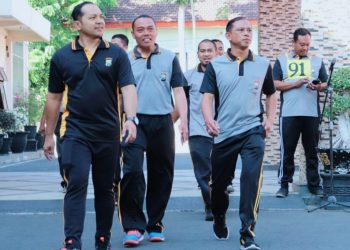 Beri Semangat Para Personel, Kapolres Batu Ikut TKj Bersama PjU