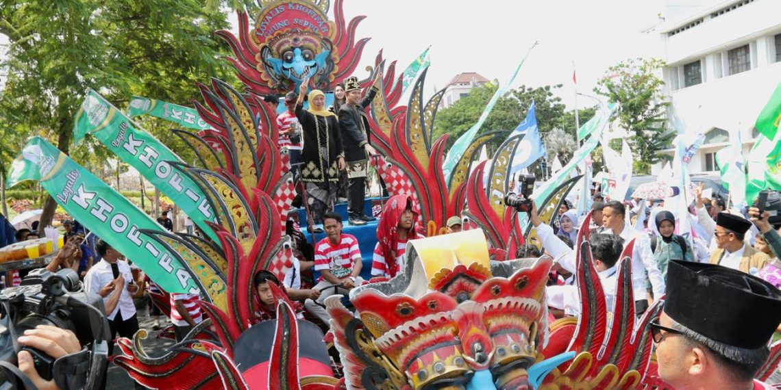 Khofifah saat hadir kampanye damai.