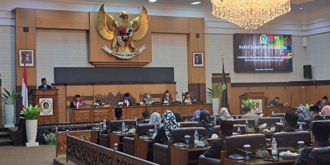 Suasana rapat paripurna DPRD Banyuwangi.