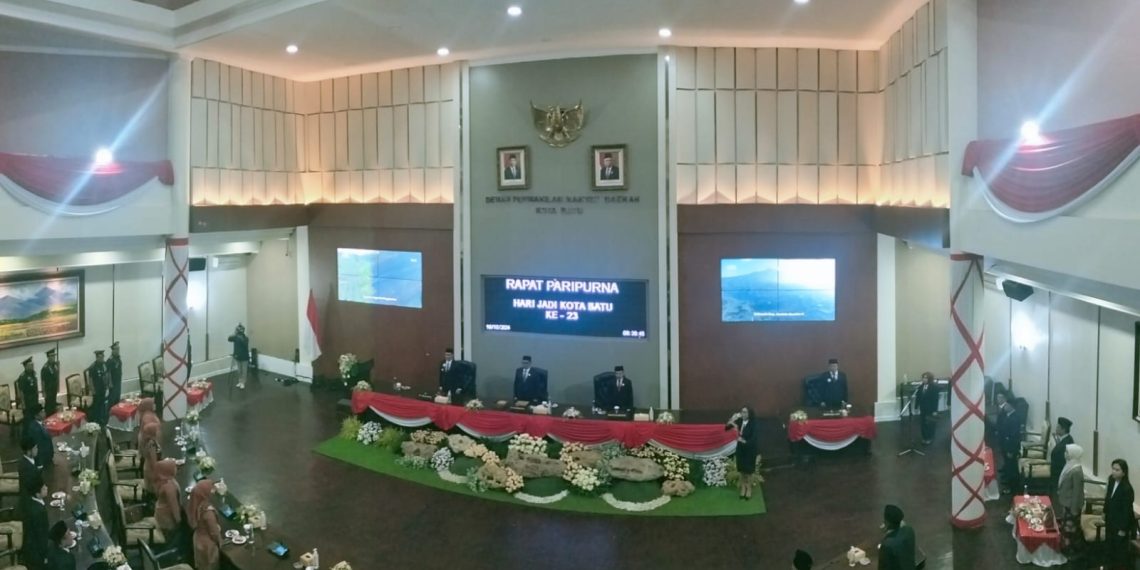 Saat Rapat Paripurna Hari Jadi ke 23 Kota Batu berlangsung di Gedung DPRD Kota Batu (Gus) 