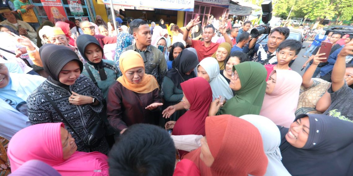 Khofifah saat kampanye di Surabaya