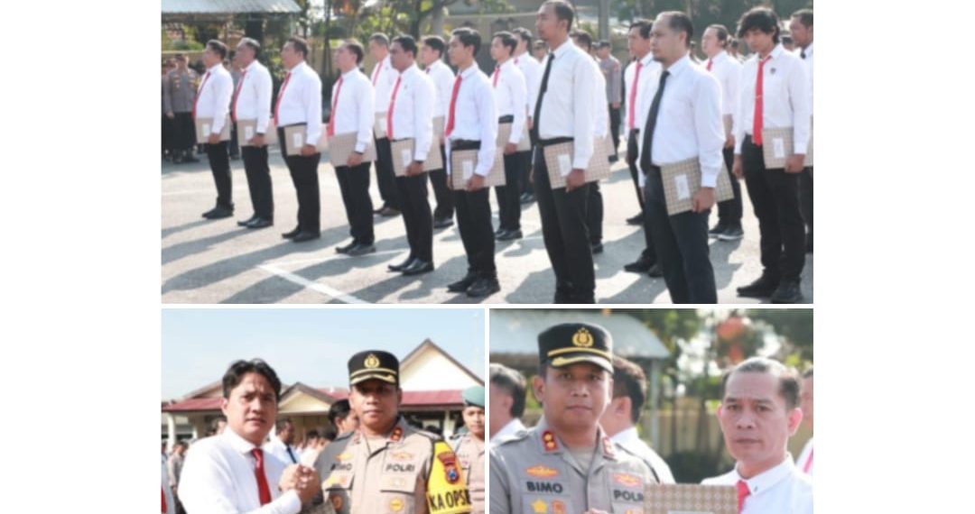 Kapolres Kediri Berikan Penghargaan Kepada 22 Personel Polres Kediri Yang Berprestasi