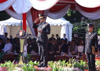Acara Puncak HUT Bhayangkara ke – 79 Polres Batu Gelar Upacara di Balai Kota Among Tani 