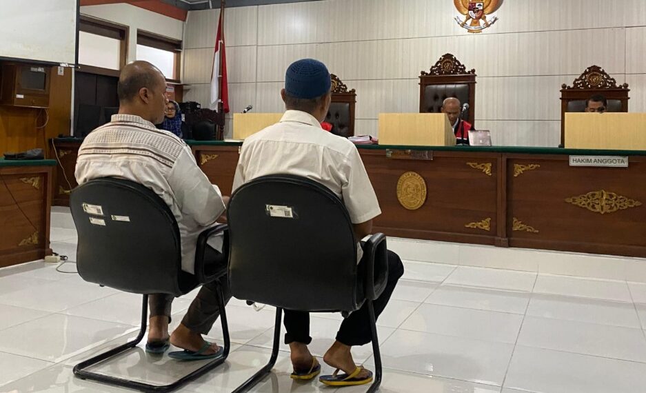 Terdakwa YLA dan FDY saat di Ruang Sidang PN Klas I A Malang .(Ist)
