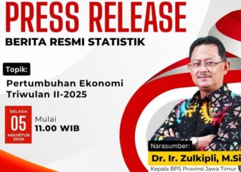 BPS: Ekonomi Jatim Triwulan II/2025 Tumbuh 3.09%