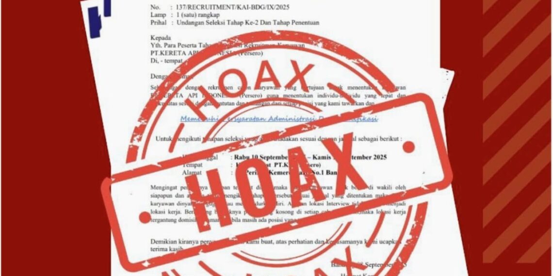 Ditemukan Situs & Akun Palsu Sebarkan Loker Fiktif Rekrutmen KAI, Daop 8: Masyarakat Waspada Penipuan 1