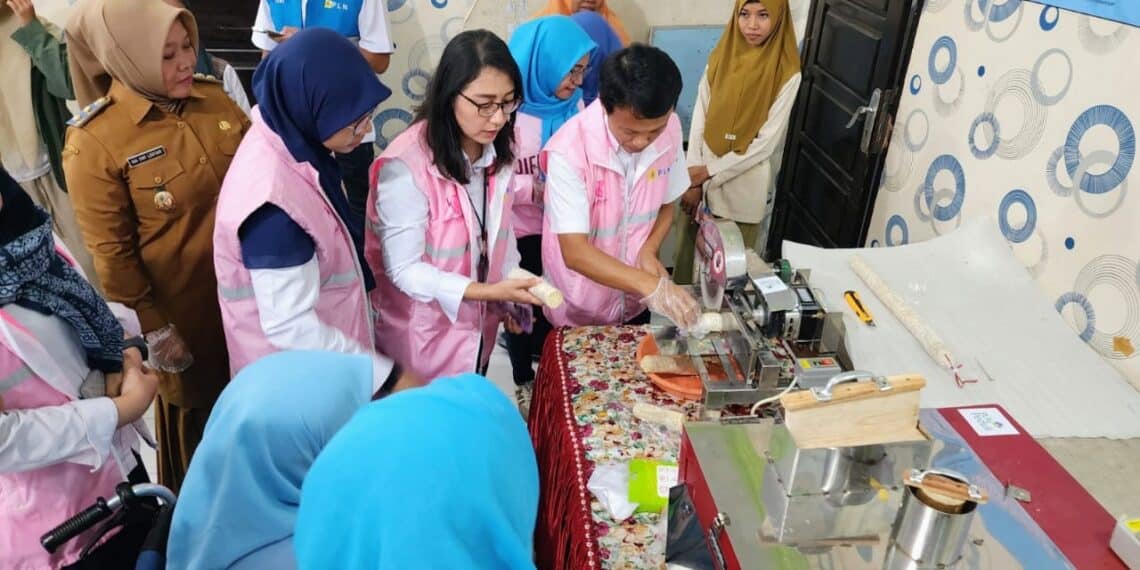 Bantuan berupa alat produksi mesin pemotong tempe & kentang, mesin penggorengan & mesin press & kantong kemasannya. (foto: ist)