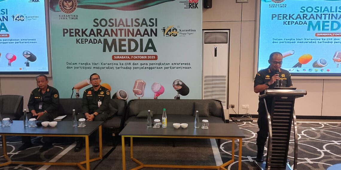 Sinergi Karantina Jatim & Media Tingkatkan Kesadaran Masyarakat tentang Karantina 1 Hari Yuwono Ady, Kepala Karantina Jatim. (foto: hari/bidik.news)