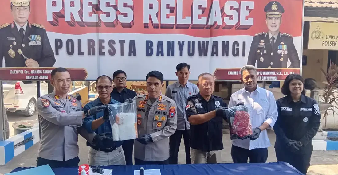 Polresta Banyuwangi Gagalkan Penyelundupan 2 Kilogram Sabu di Pelabuhan ASDP Ketapang