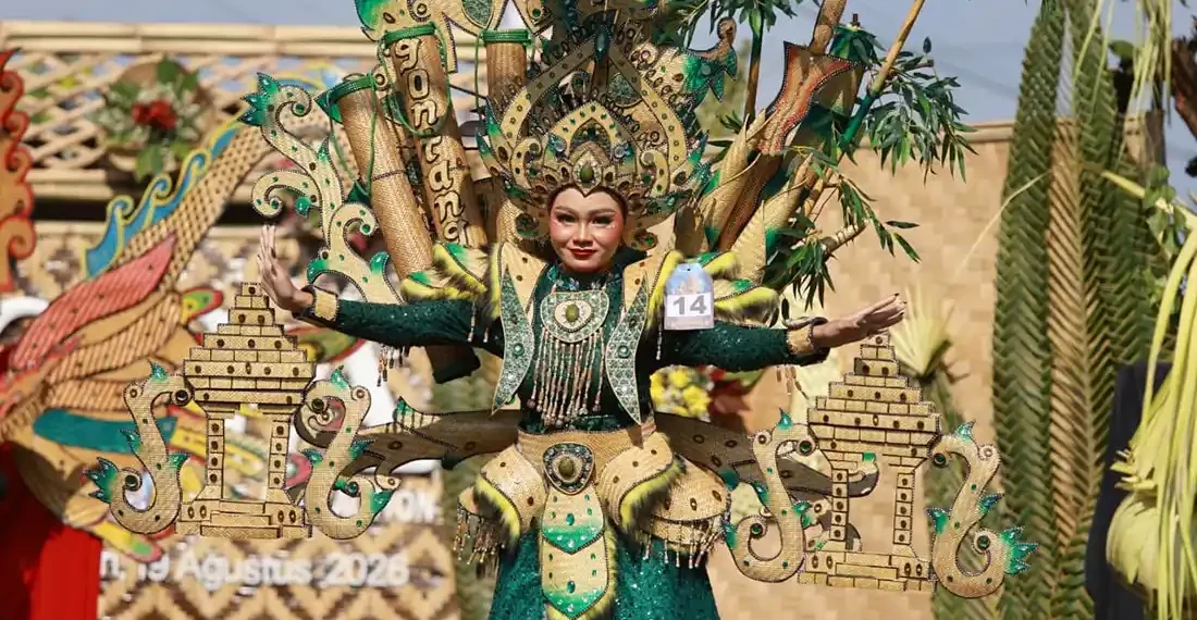 Penampilan salah satu peserta Bamboo Gintangan Attraction (Ist)