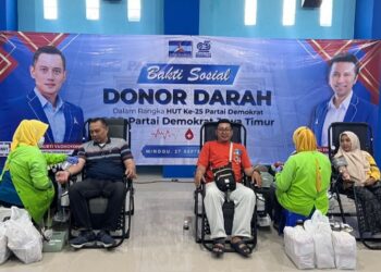 Demokrat Jatim Gelar Donor Darah, Rasiyo : Kegiatan Ini Rangakaian HUT ke-25 Partai Demokrat